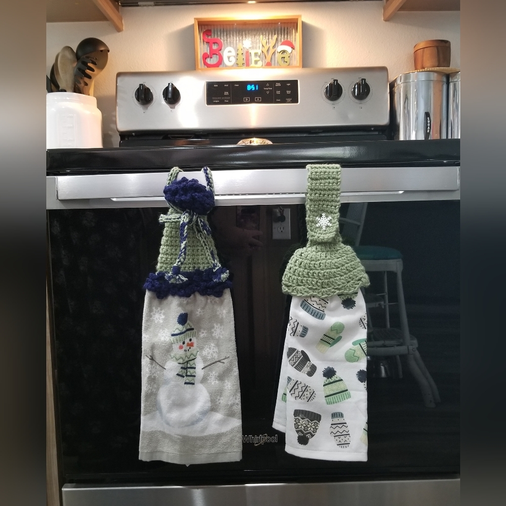 Christmas Crocheted Kitchen Towels